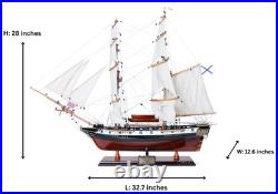 Russian Brig Merkuriy, Mercury Painted Tall Ship Wooden Medium Model 32.7 Built