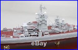 Russian Kirov Battlecruiser display mahogany wood custom model ship