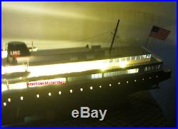 SS Badger Passenger & Vehicle Ferry With Lights 41 Handcrafted Wooden Model NEW