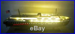 SS Badger Passenger & Vehicle Ferry With Lights 41 Handcrafted Wooden Model NEW