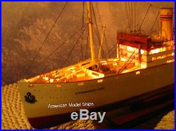 SS STAVANGERFJORD WITH LIGHTS 40 Handcrafted Wooden Model NEW