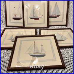 Sailboat Prints Set of 6 Nautical Ocean