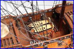 Ship Model Watercraft Traditional Antique Fairfax Boats Sailing Wood Base Linen