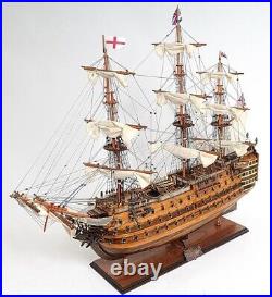 Ship Model Watercraft Traditional Antique HMS Victory Boats Sailing Wood Base