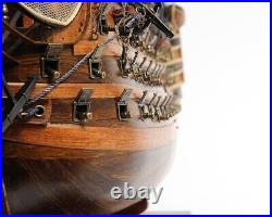 Ship Model Watercraft Traditional Antique HMS Victory Boats Sailing Wood Base