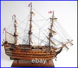 Ship Model Watercraft Traditional Antique HMS Victory Boats Sailing Wood Base