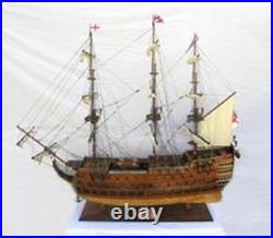 Ship Model Watercraft Traditional Antique HMS Victory XL Brass Chrome Mahogany