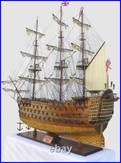 Ship Model Watercraft Traditional Antique HMS Victory XL Brass Chrome Mahogany