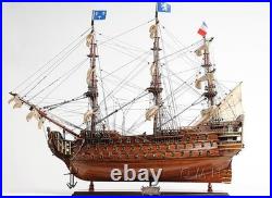 Ship Model Watercraft Traditional Antique Royal Louis Boats Sailing Mahogany