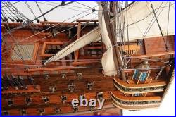 Ship Model Watercraft Traditional Antique Royal Louis Boats Sailing Mahogany
