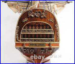 Ship Model Watercraft Traditional Antique Royal Louis Boats Sailing Mahogany