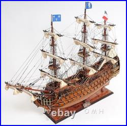 Ship Model Watercraft Traditional Antique Royal Louis Boats Sailing Mahogany