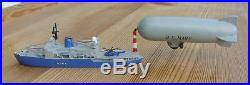 Single piece 1/1250 icebreaker SHIRASE & US Navy blimp airship & helicopter 1982