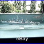 Souvenir. Handmade. Model of a military ship. Plexiglass. 1976. USSR