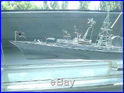 Souvenir. Handmade. Model of a military ship. Plexiglass. 1976. USSR