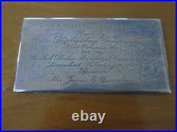 Ss William Harper Nautical Wood Box Delta Ship Building Launched 1943 Silver Tag