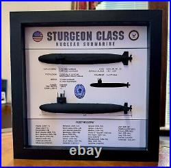 Sturgeon Class Submarine Shadow Display Box, 9 x 9, Black