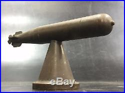 Submarine Torpedo Brass Trench Art Model Paperweight Salesman Sample Display