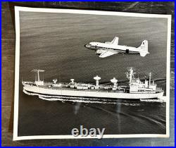 TWO Authentic USNS T-AGM-21 Redstone Warship Photo- General Dynamics- RARE