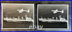 TWO Authentic USNS T-AGM-21 Redstone Warship Photo- General Dynamics- RARE