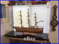 The Cutty Sark Large Scale Wooden Model Ship with Custom Acrylic 4 FT x 4 FT Case