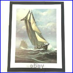 Thomas Hoyne Nautical Art Prints Set 3 Sailing Ship Sea Boat Navy War Litho -NEW