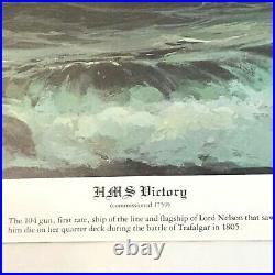 Thomas Hoyne Nautical Prints Set of 3 Litho Sailing Ship Seascape Boat Navy War