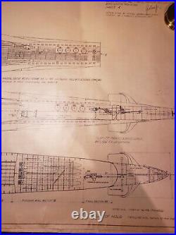 U Boat Type VllC Submarine 150 Scale Blueprint. 4 sheets