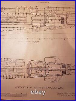 U Boat Type VllC Submarine 150 Scale Blueprint. 4 sheets