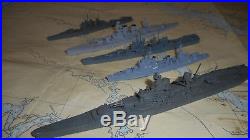 U. S. Miniature Ship Models Ww11 South Salem Studios Lead Ships 5 Pcs Lot Nr