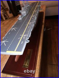 U. S Navy Aircrat Carrier Wasp Class Wood 29 Model Ship Assembled 1/350