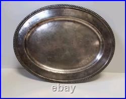 U. S. Navy International Silver Soldered 18 USN Serving Platter Fowled Anchor