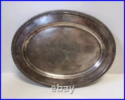 U. S. Navy International Silver Soldered 18 USN Serving Platter Fowled Anchor