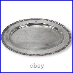 U. S. Navy Silver Soldered 18 USN Serving Platter with Fowled Anchor