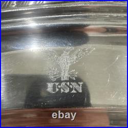 U. S. Navy Silver Soldered 18 USN Serving Platter with USN SYMBOL