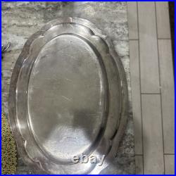 U. S. Navy Silver Soldered 18 USN Serving Platter with USN SYMBOL