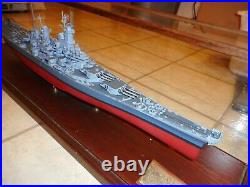 U. S. S Battleship Bb-63 Missouri Model Boat Finished With Glass Case