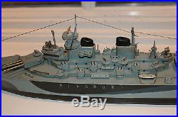 U. S. S. Missouri Battle Ship 1945- 32 inches Long Wood Boat Military Model Boat