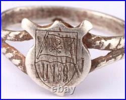 U189 U-boat WW2 German ring naval submarine 835 silver U-Boot Kriegsmarine Navy