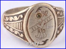 U575 Chimney sweep ladder 800 silver 1942 U-boat WW2 German ring naval submarine