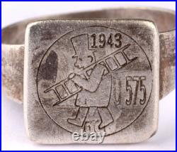 U575 Navy 1943 U-boat 800 Silver WW2 German ring naval submarine U-Boot Kriegsma