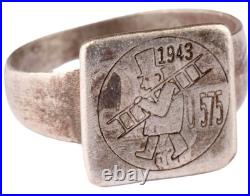 U575 Navy 1943 U-boat 800 Silver WW2 German ring naval submarine U-Boot Kriegsma