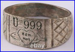 U999 Fish Heart U-boat WW2 German ring naval submarine U-Boot Kriegsmarine Navy