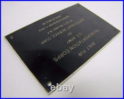 UNITED BOAT CITY ISLAND NY Old Sign Plate BUILT FOR TRANSPORTATION CORPS US ARMY