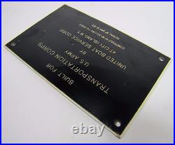 UNITED BOAT CITY ISLAND NY Old Sign Plate BUILT FOR TRANSPORTATION CORPS US ARMY