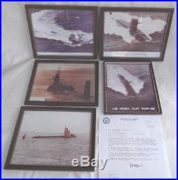 US NAVY Color Photo Framed Picture Lot USS Nuclear-Powered Missile Submarines
