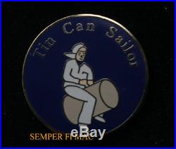 US NAVY TIN CAN SAILOR HAT PIN DESTROYER USS USN WOW