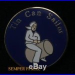 US NAVY TIN CAN SAILOR HAT PIN DESTROYER USS USN WOW