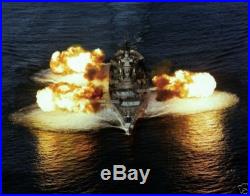 US NAVY USN USS NEW JERSEY (BB 62) firing its nine 16-inch/50 caliber guns PHOTO
