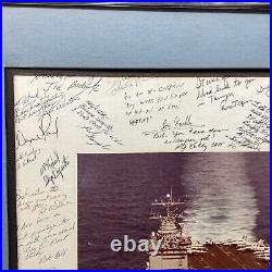 US NAVY USN USS aircraft carrier Enterprise CVN 65 Signed by crew 24x20